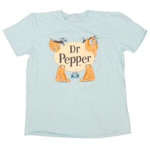 Unisex Dr. Pepper Sloth Music Light Blueish Green T-Shirt Promo Mail In Tee